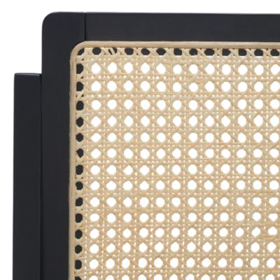 Desiree Cane Folding Dining Chairs, Set of 2, Black/Natural