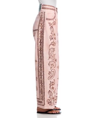 Akia High Rise Straight Jeans in Pink