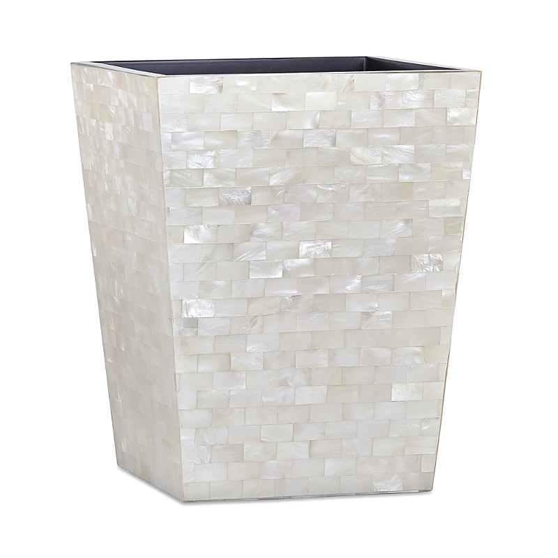 Labrazel White Agate Wastebasket In White