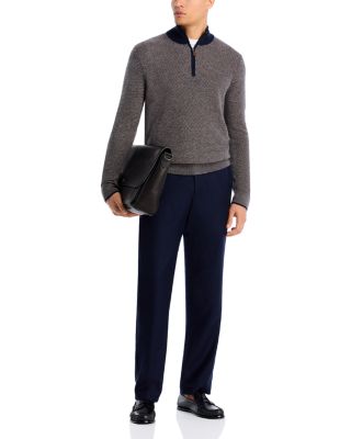 Jacquard Wool & Cashmere Quarter Zip Sweater - Exclusive