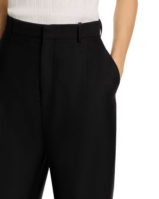 Pleat Front Straight Leg Pants