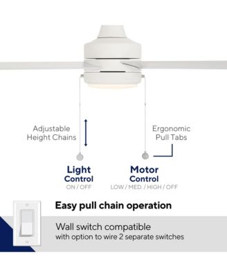  Limited Fans Quade 52in Selectable 2700-3000-4000-5000K LED Indoor or Outdoor Pull Chain Ceiling Fan