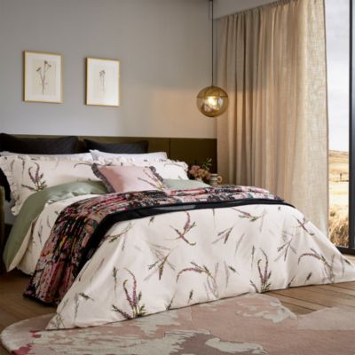 Heather Floral Satin  Comforter Set, Full/Queen