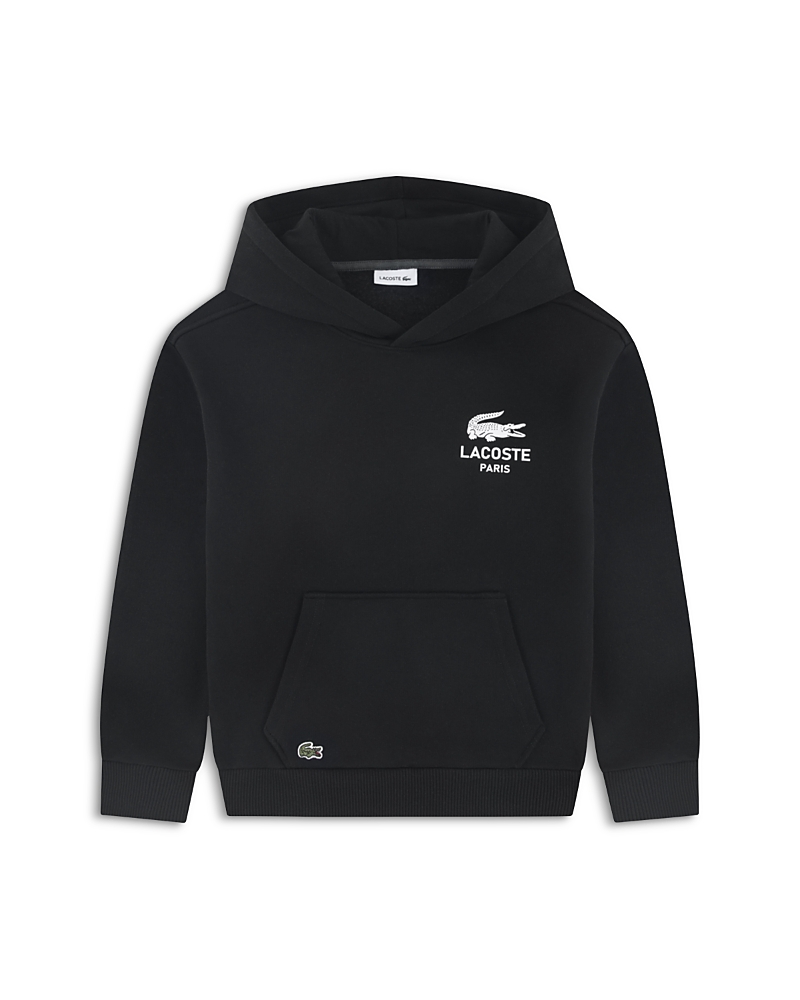 Lacoste Boys' Back Graphic Pullover Hoodie - Little Kid, Big Kid In Black