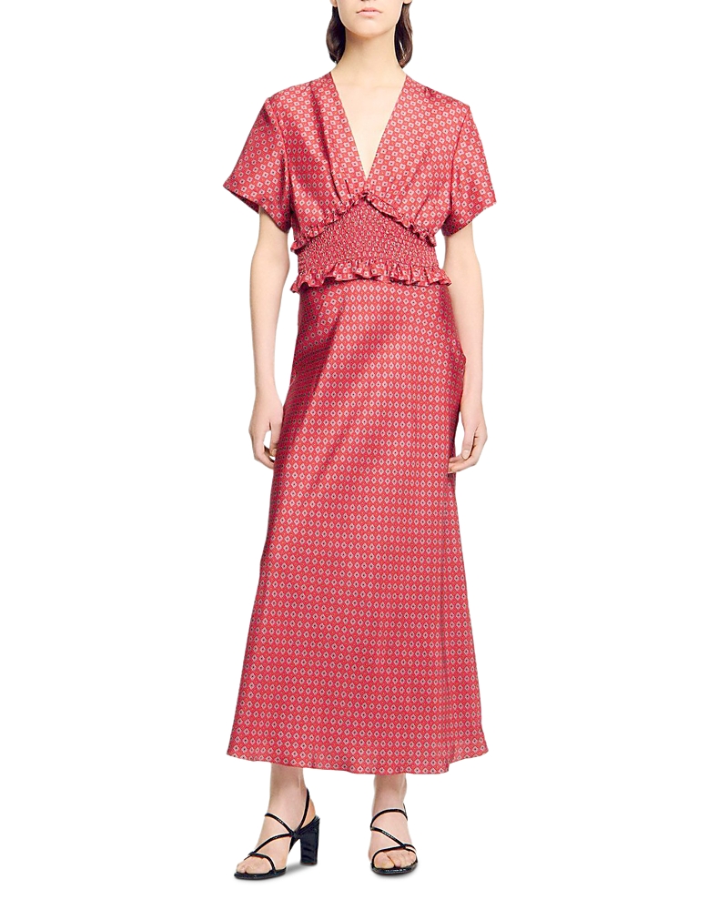 Sandro Laurana Ruffle Trim Dress