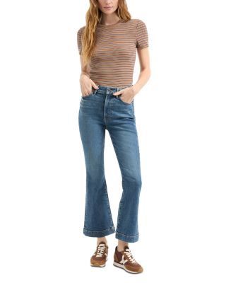 Carson High Rise Ankle Flare Leg Jeans in Roadside Blue