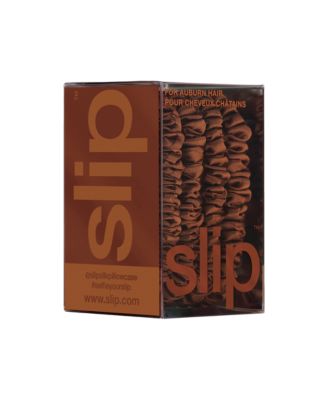 Pure Silk Back to Basics Skinny Scrunchies in Auburn, Set of 4