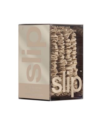 Pure Silk Back to Basics Skinny Scrunchies in Blonde, Set of 4