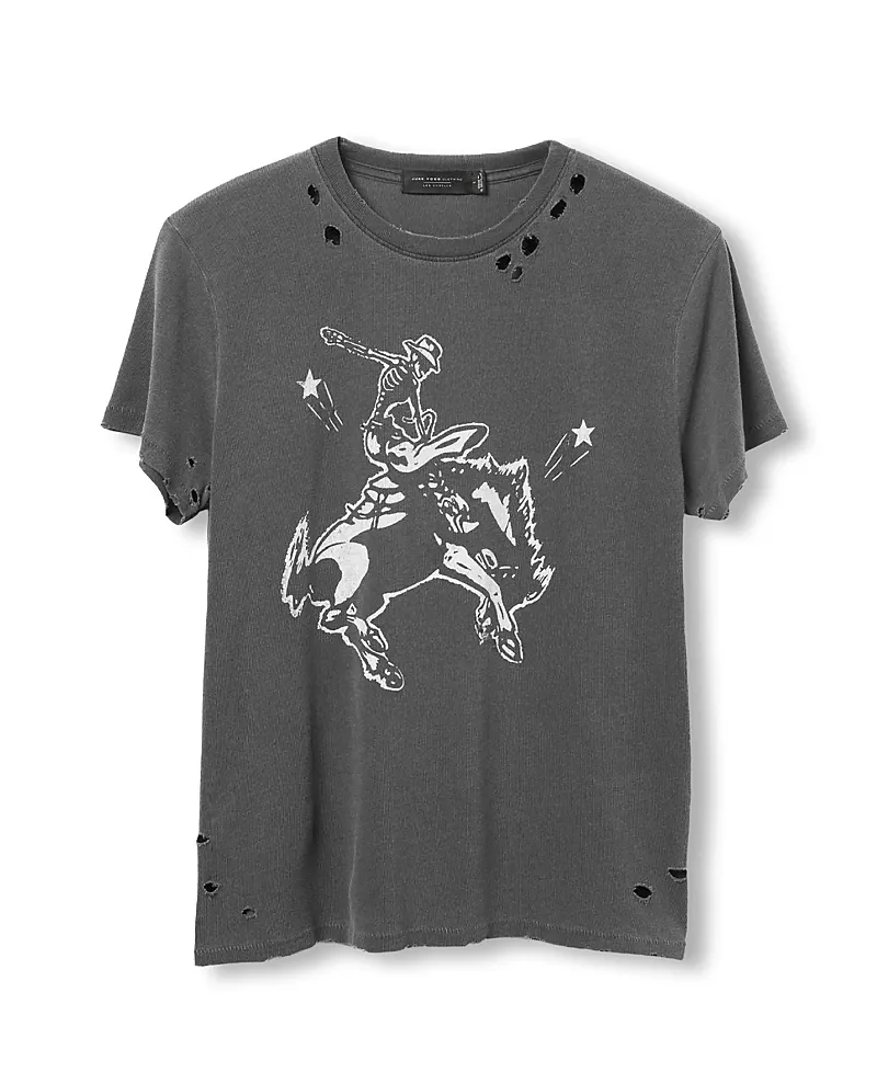 Junk Food Clothing Women's Aint My First Rodeo Vintage Destroy Tee