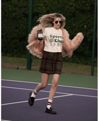  Women's International Sports Club 1984 Mock Neck Crop Tee