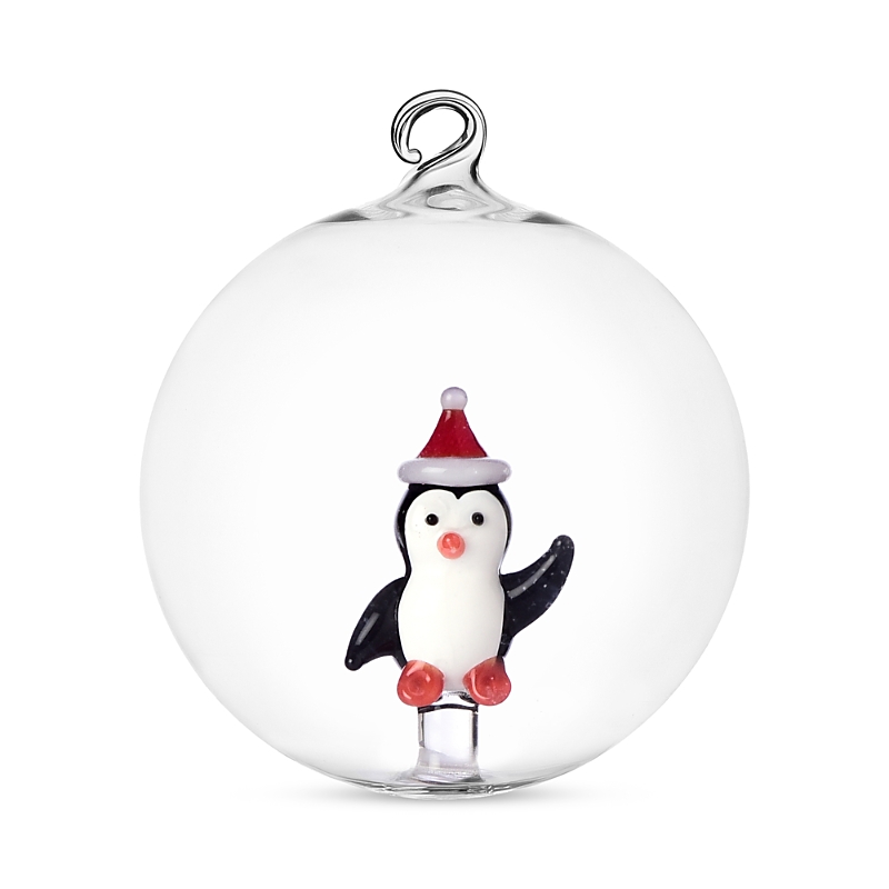 Ichendorf Penguin Glass Ornament In White