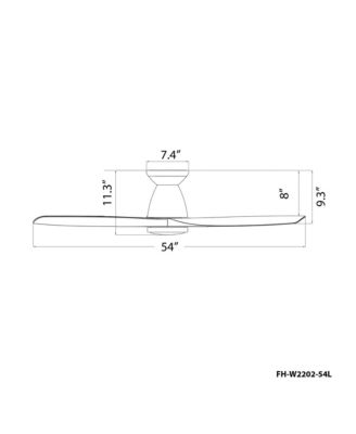  Fans Skylark 54in Selectable 2700-3000-4000-5000K LED Indoor or Outdoor Flushmount Smart Home Ceiling Fan