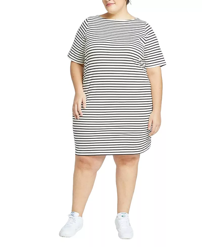 Universal Standard Plus Size Belle Breton Stripe Jersey Dress