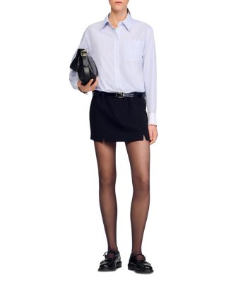 Short Dress with Dual Materials