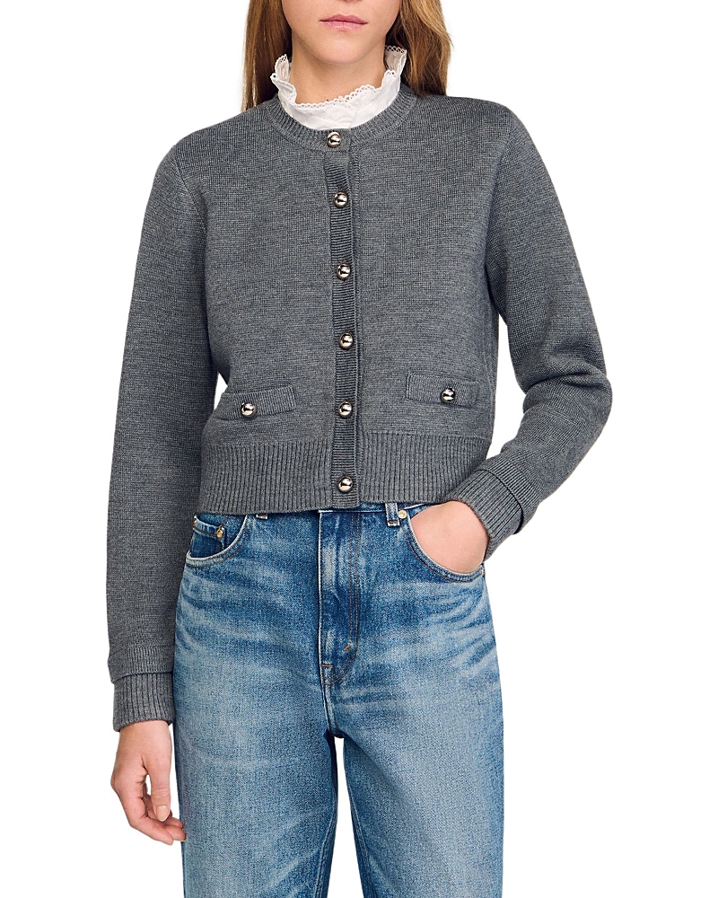 Sandro Fine Knit Cardigan