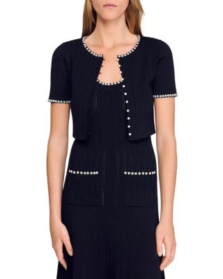 Cropped Beaded Cardigan