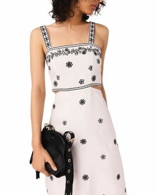 Embroidered Cutout Maxi Dress