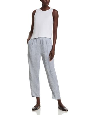 Linen Ankle Pleated Lantern Pants