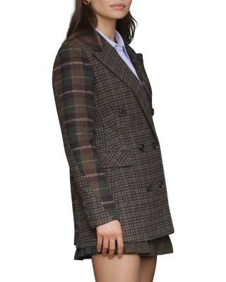 Pattern Block Plaid Blazer