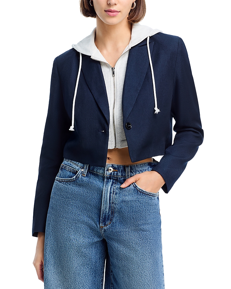 Six Fifty Drew Twofer Cropped Blazer In Blue