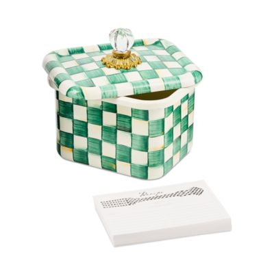 Emerald Check Recipe Box