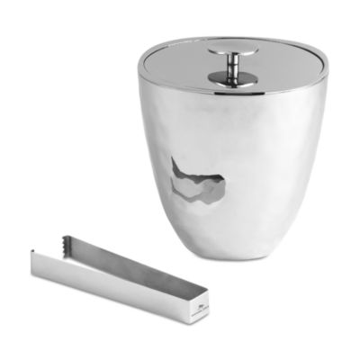 Reflective Ice Bucket with Tongs