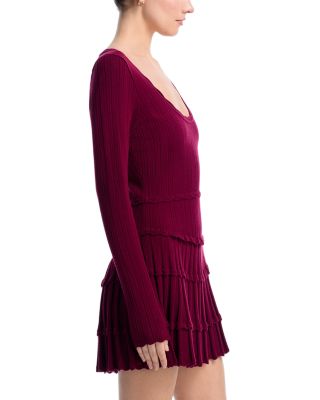 Pointelle Knit Mini Dress