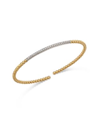 Bloomingdale's Fine Collection - Diamond Beaded Bracelet in 14K White & Yellow Gold, 0.25 tcw