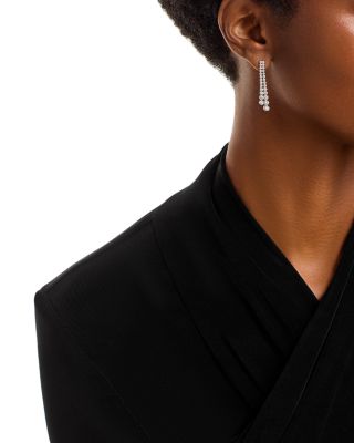 Diamond Drop Earrings in 14K White Gold, 1.1 tcw