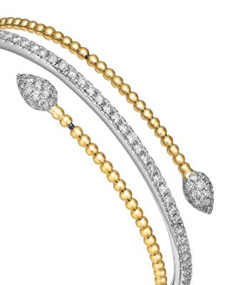 Diamond Bypass Bracelet in 14K Two Tone Gold, 1.8 tcw
