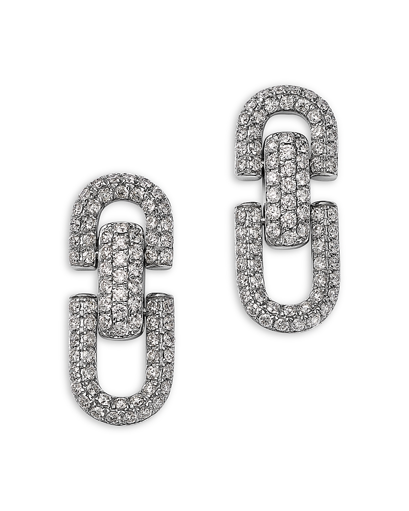 Bloomingdale's Fine Collection Diamond Link Drop Earrings in 14K White Gold, 1.2 tcw