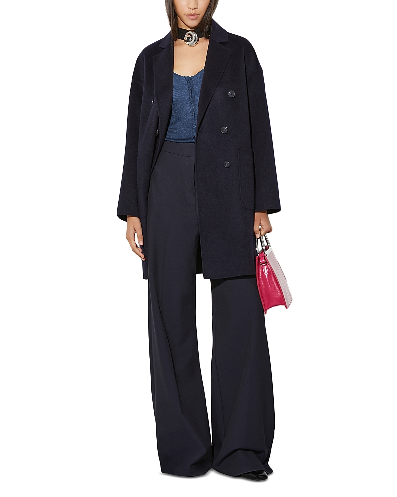 Max & Co . Wool Double Breasted Coat In Black