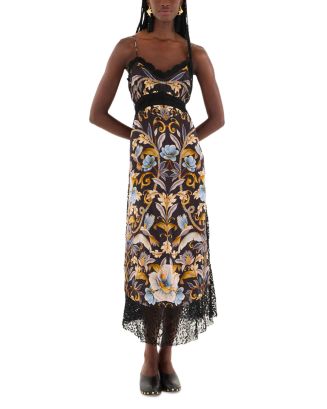 farm rio blue snake dress Garden Midi Discount 25 Color:Sea Mist One Shoulder Asymmetric Overlay 3d applique FIT About 52 from