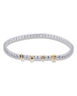 LOVE Cubic Zirconia Stretch Bracelet - Exclusive 