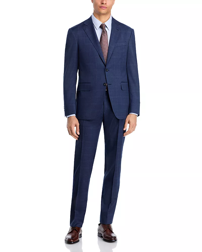 Canali Kei Plaid Trim Fit Suit