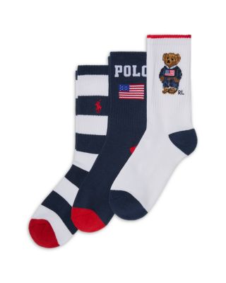 Unisex Americana Bear Socks, Pack of 3  - Little Kid, Big Kid