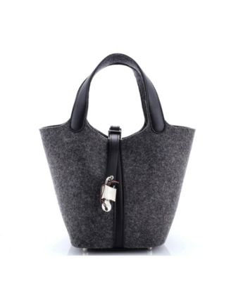 Pre-Owned HERMÈS - PM Picotin Lock Bag Felt with Leather