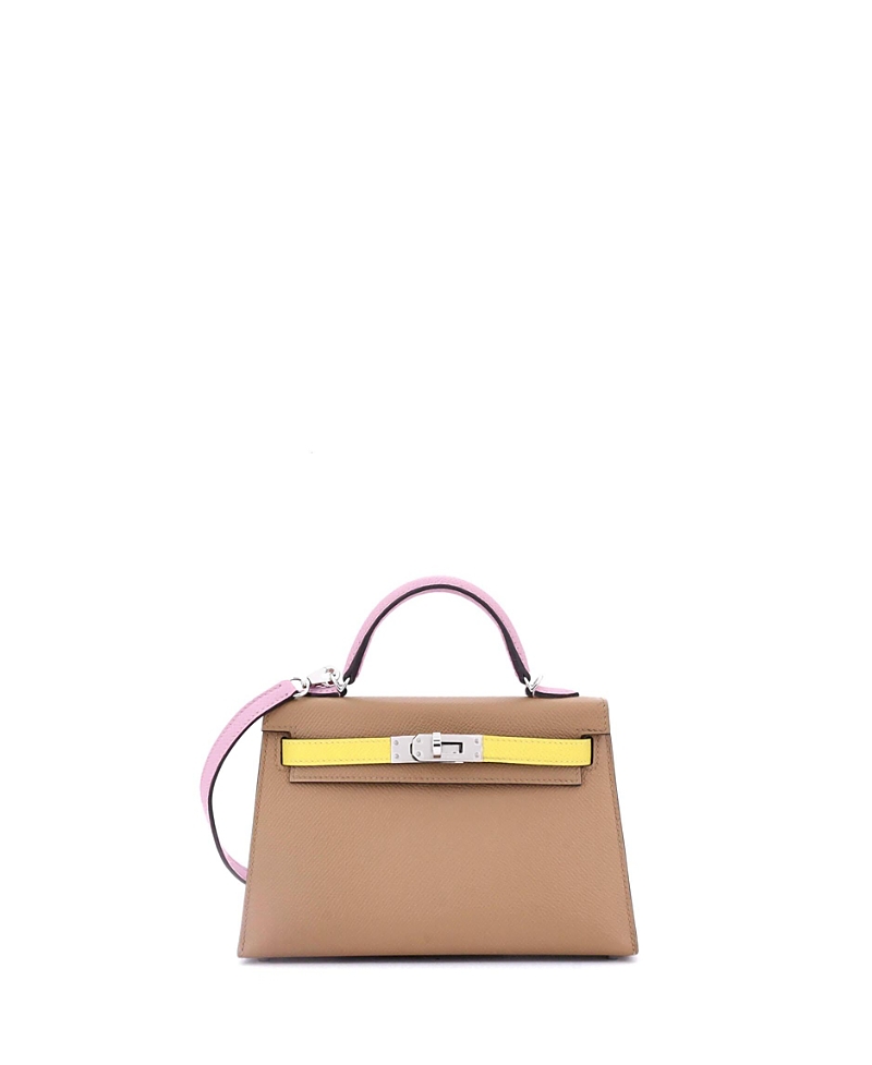 Pre-owned Pre-owned Hermes Hermes Kelly 20 Handbag Tricolor Epsom With Palladium Hardware