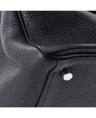 Kelly 35 Handbag Black Clemence with Palladium Hardware