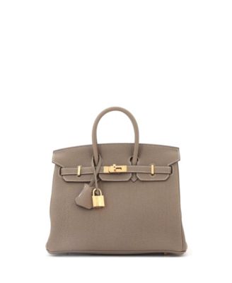 Pre-Owned HERMÈS - Birkin 25 Handbag Grey Togo with Gold Hardware