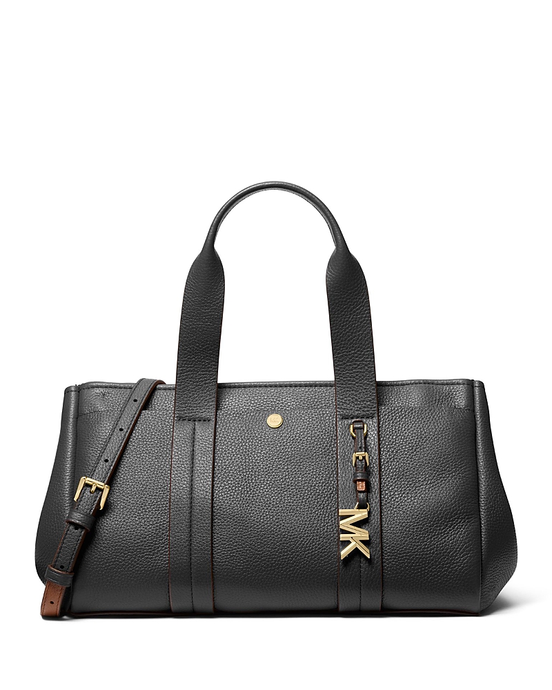 Michael Kors Romee Small Pebbled Leather Satchel In Black