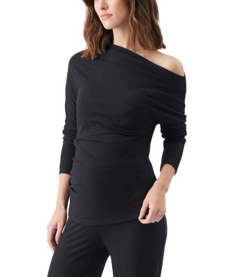  Off-Shoulder Rib Top