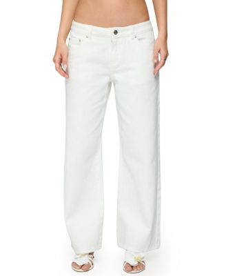 Edikted - Petite Roman Low Rise Slouchy White Wash Jeans
