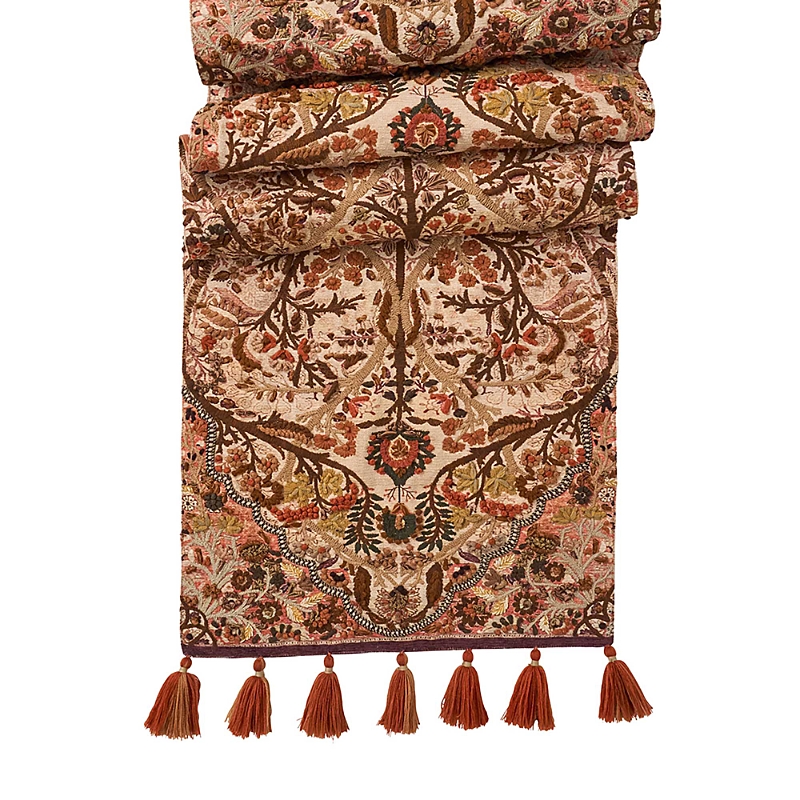 Juliska Willa Amber Embroidered Table Runner, 18 X 90 In Brown