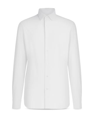 Slim Fit Stretch Button Front Shirt