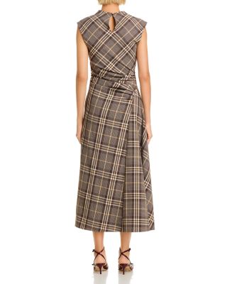 Burke Cowl Neck Plaid Dress