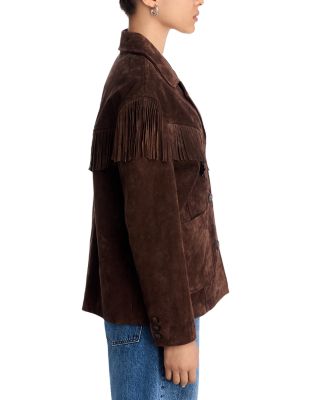 Faux Suede Fringe Jacket 