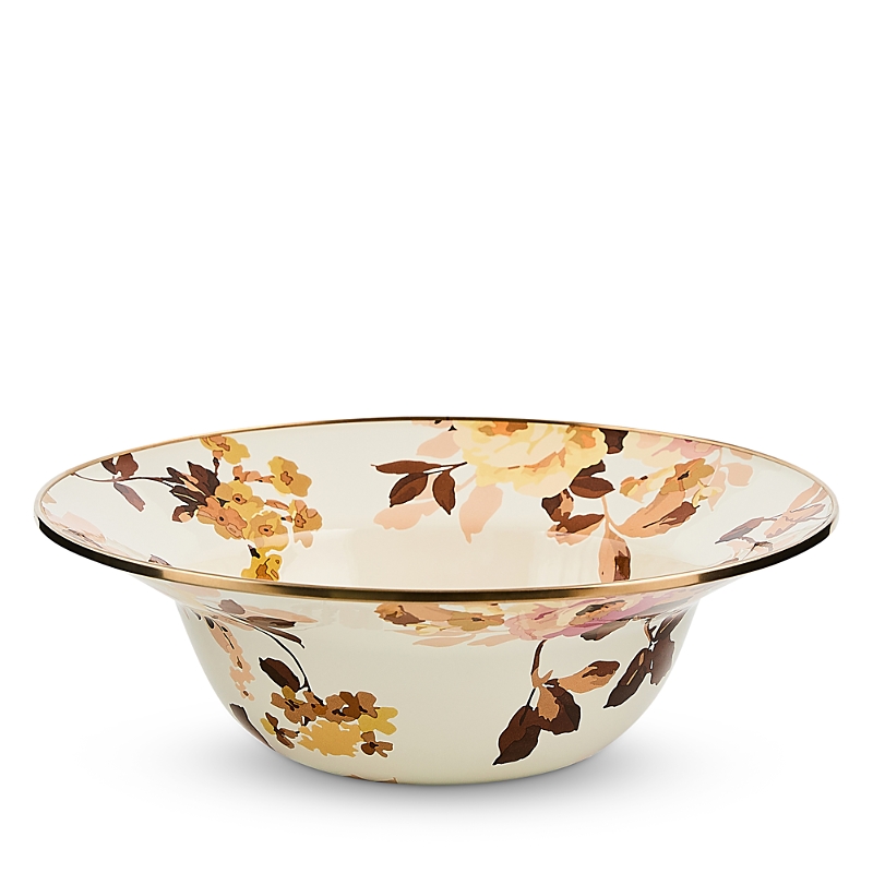 Mackenzie-childs Wild Rose White Serving Bowl In Multi