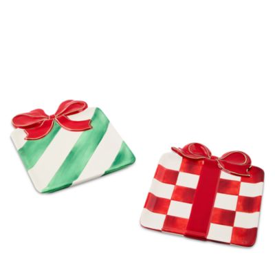 Check It Out Ceramic Dessert Plates, Set of 2