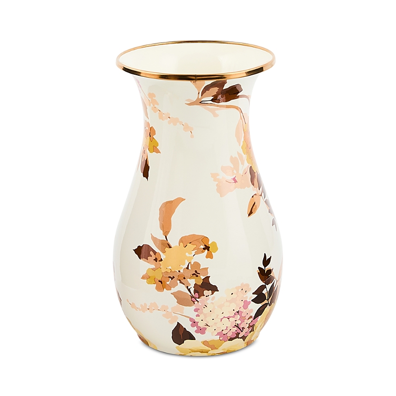 Mackenzie-childs Wild Rose White Tall Vase In Multi